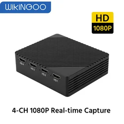 4Channel HDMI-Compatible 1080P 60fps video capture card real-time streaming media game recording box  live broadcast workstation