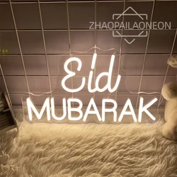 Eid Mubarak Neon Led Sign Ramadan Luci al neon Decorazione della stanza Arredamento della camera Luce al neon Decorazione della parete Lampada a LED USB Luce domestica