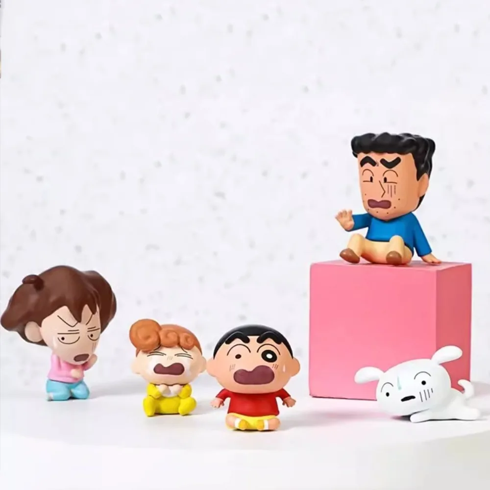 Мини-фигурки Shinchan, слепая коробка, игрушка, милые куклы, Scaring Series, семейная мини-модель Shinnosuke Nohara, украшение для стола, детские игрушки