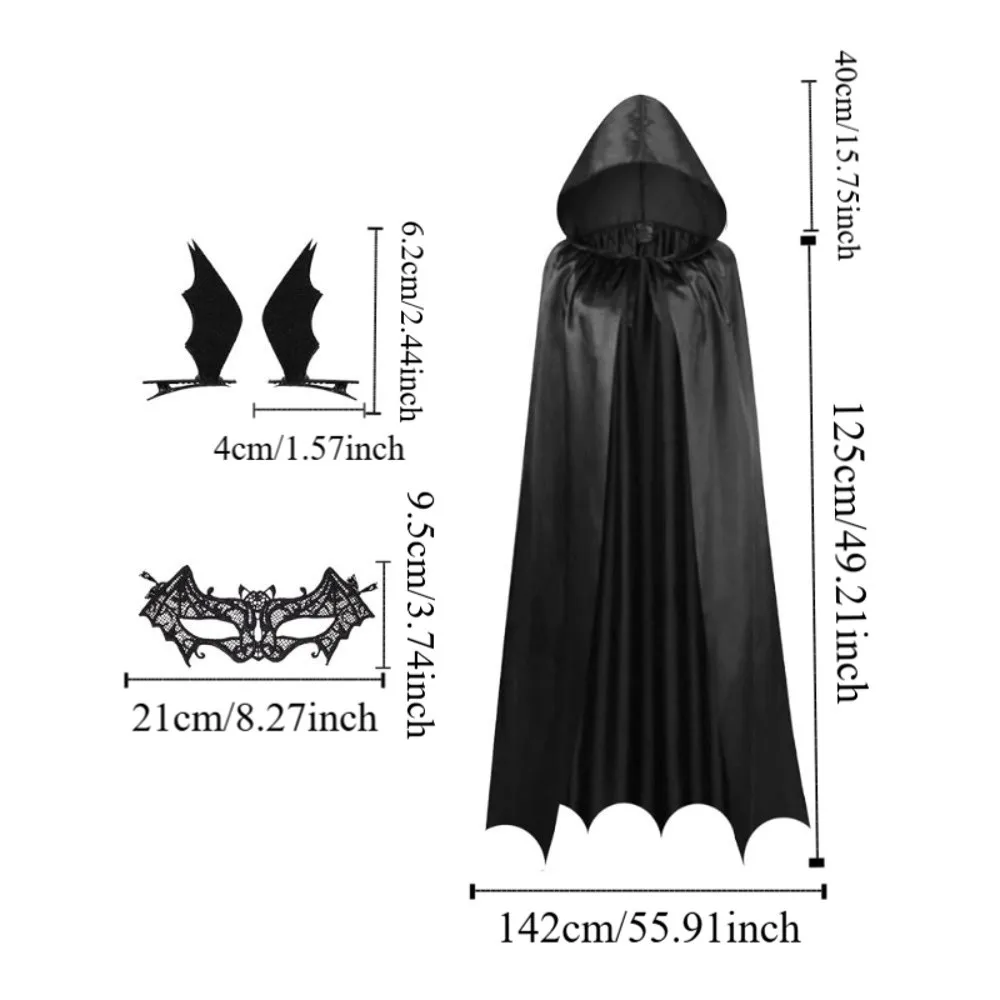 フェイスシールド 女性用 ゴーストマント ヘアピン ルース ハロウィン コスプレ衣装 ステージパフォーマンス パーティー小道具 ハロウィンマント 帽子付き