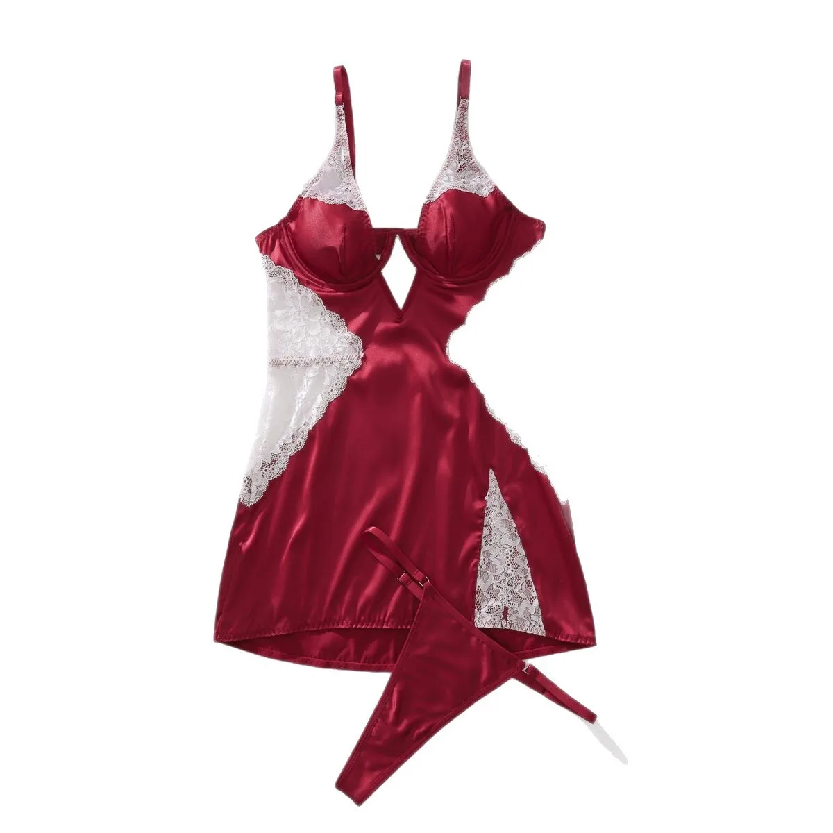 

sexy lingerie, sexy and passionate, no-removal lace straps, see-through bodycon skirt, pure desire flirtatious sleepwear ICOU