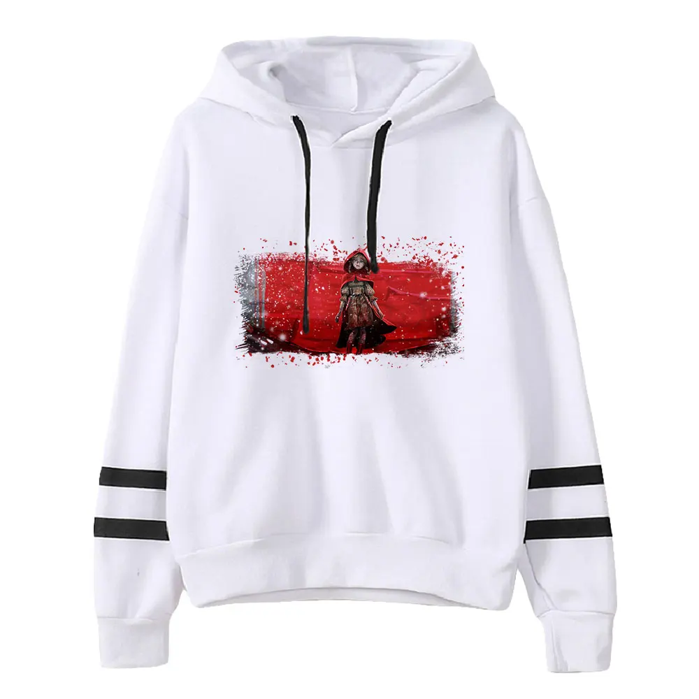 The Darkest Tales Game Unisex, baju jalanan Harajuku Hoodie lengan bar paralel tanpa saku