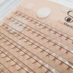 Russian Volume Fans Supmacio Brown Pre Made Fans Lashes Extensions 6d 0.07mm 320 Fans Faux Mink Makeup