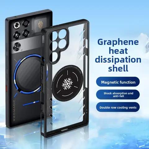 For ZTE Nubia RedMagic 11S Pro Plus Case Advanced Graphene Cooling Magnetic Anti-drop Cover For RedMagic 11 Pro Plus Funda