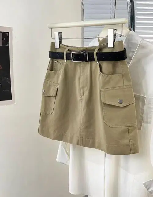 

2025 Autumn/Winter New Women's Fashion Leisure Vacation Trend Pocket Short Skirt Half Skirt Women's Wear