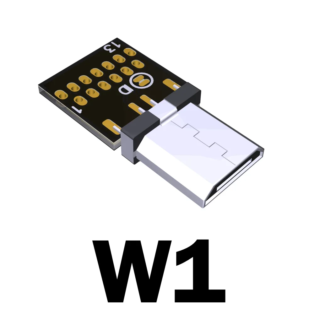 USB 2.0/3.0 Micro-B Female to Male Single Mini Extension Adapter Connector-Solder Micro USB for DIY（W1,W3,W3R,W4,W5,W6A,W7A,W8）