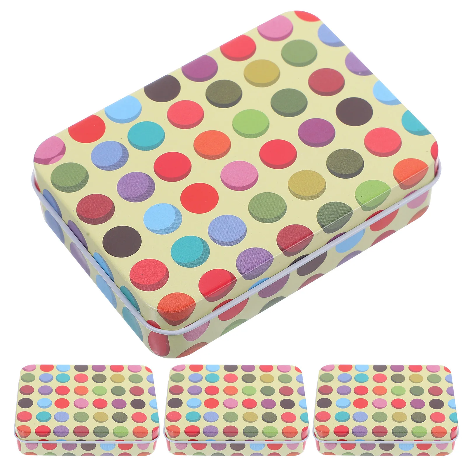 4Pcs Tinplate Game Cards Box Sturdy Metal Storage Organizer Playing Card Holder for Sports Baseball Tarot Trading Cards