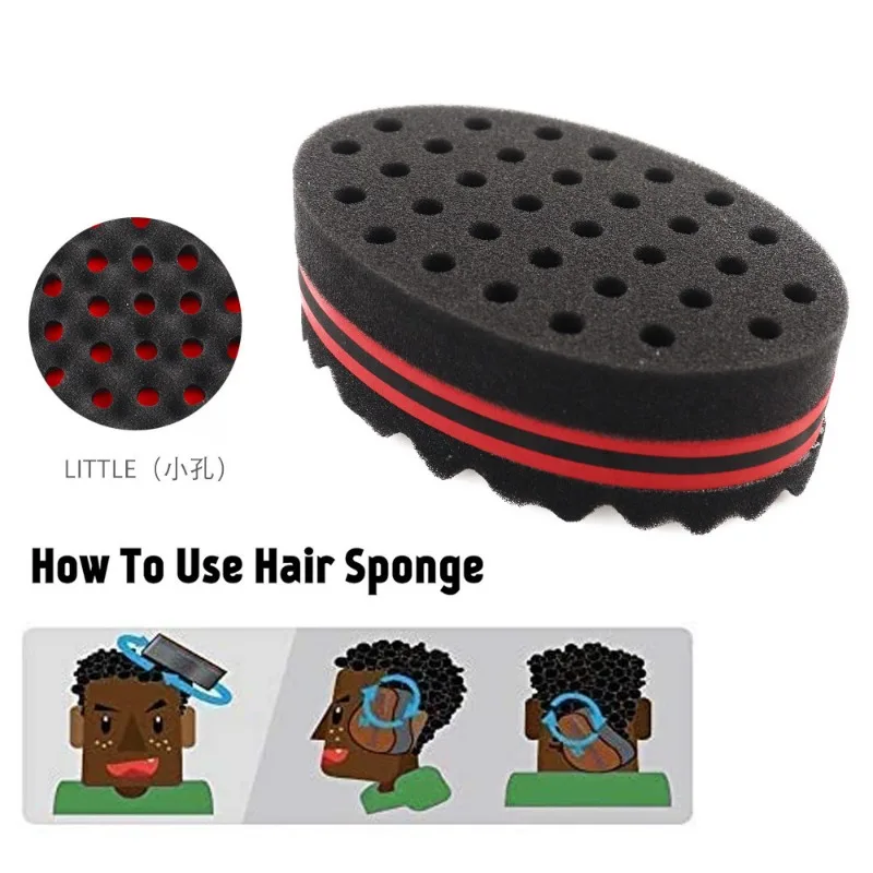 Magic Hair Curling Sponge Creative Hairdressing Double-sided Dual-use With Holes Dirty Hair Messy Curls Styling Tools