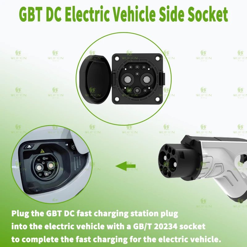 Prise latérale de charge rapide pour voiture, connecteur de véhicule électrique, prise d'extrémité de véhicule, GBT EV, 250A, 250KW DC, GB, T, 20234