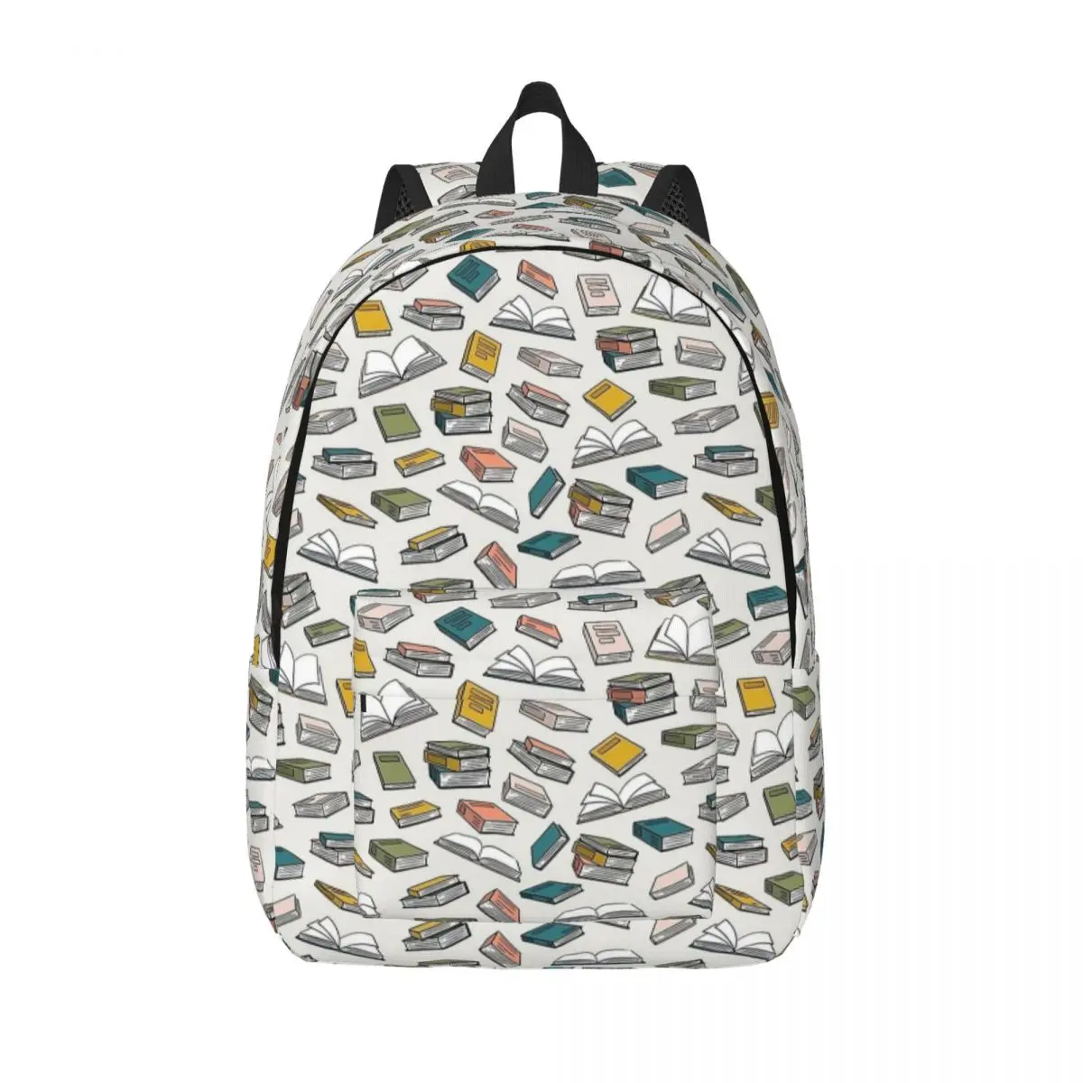 

All The Books - Back To School - Book Lover Construction Truck Student School Bookbag Canvas Daypack Middle High College Hiking