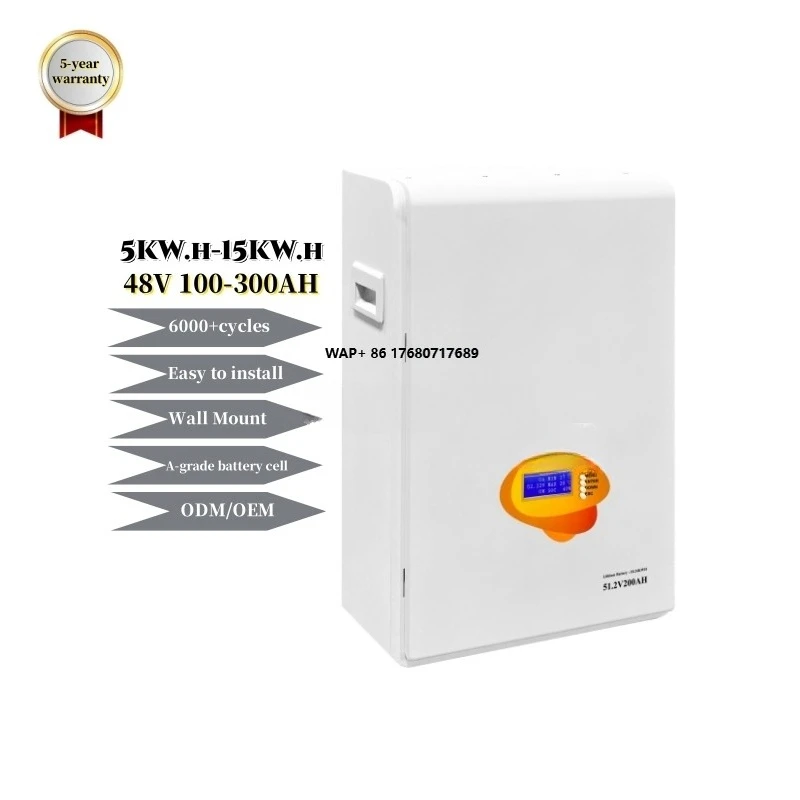 

51.2v Lithium Ion Europe Stock Batteries 100ah 200ah 280ah 300ah 5kwh 10kwh 15kwh Solar Wall Mount Home Energy Storage Battery