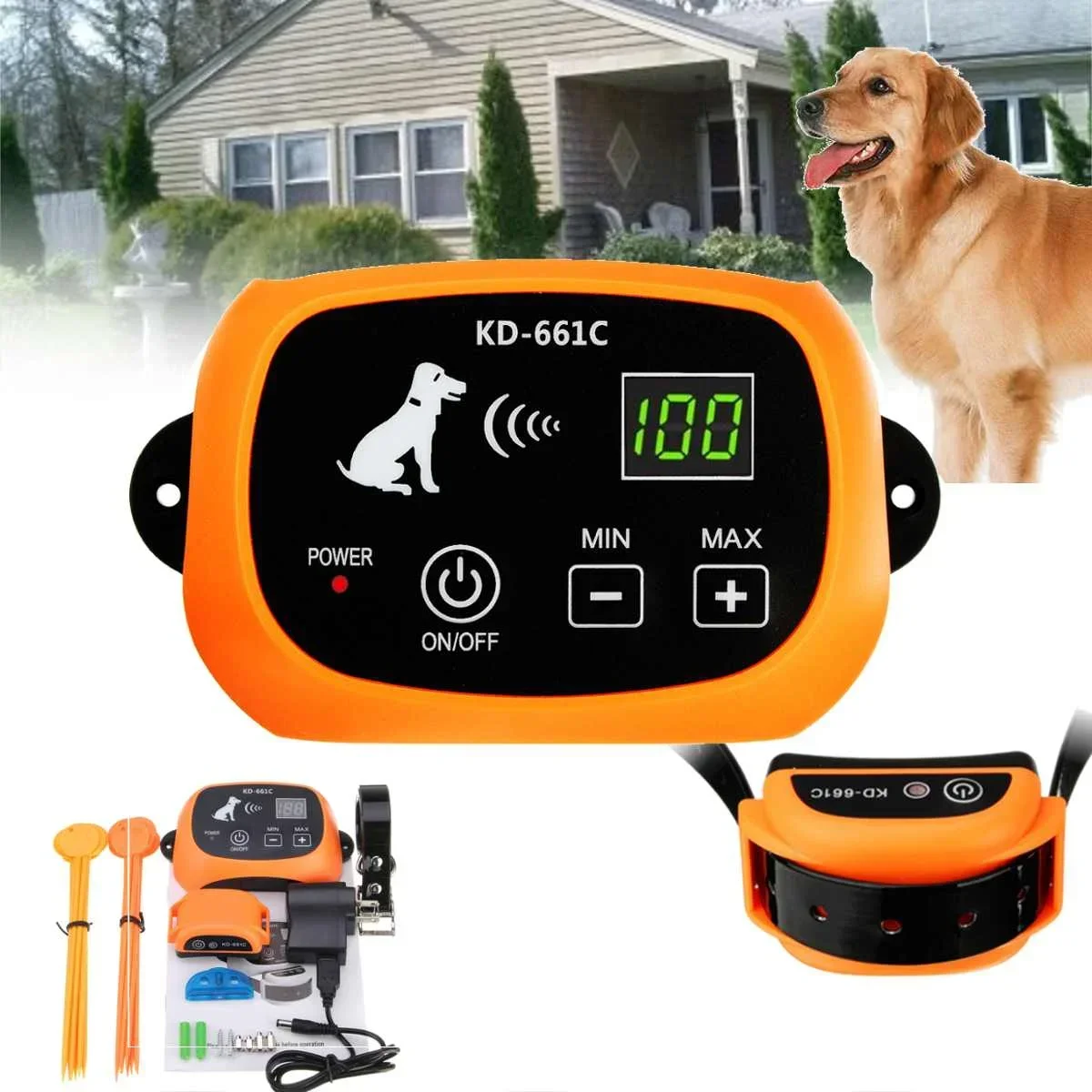 New Outdoor Electric Pet Containment System, 2 In 1 Dog Wireless Fence Waterproof Dog Training Collar Chargeable Dog Accessories