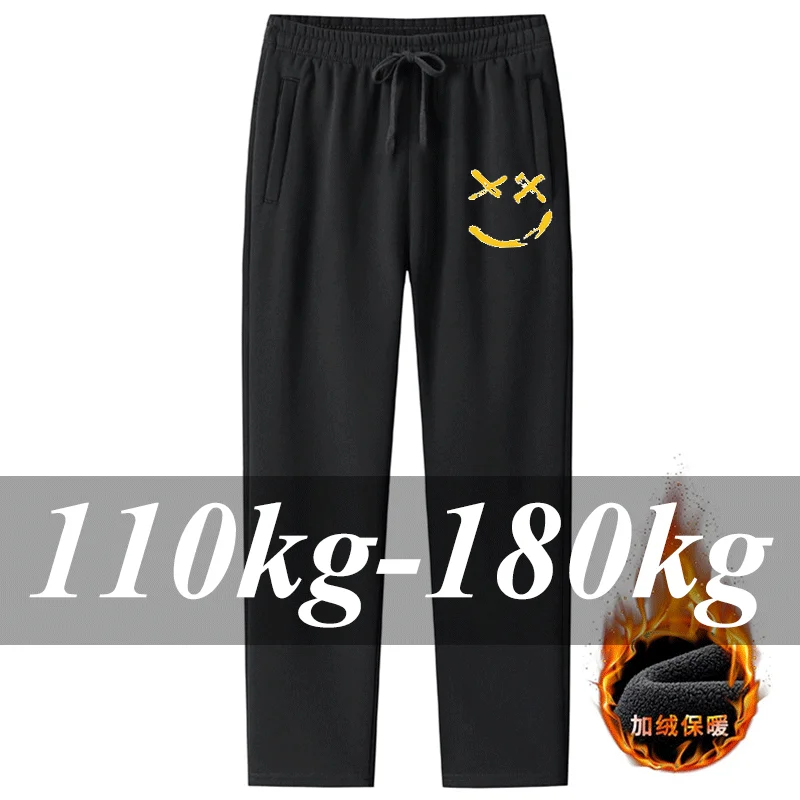 

Men's Plus Size Long Pants Autumn Winter Fleece-lined Casual Fleece Sweatpants 1XL-7XL Soft Sports Pants Male Clothing 180KG