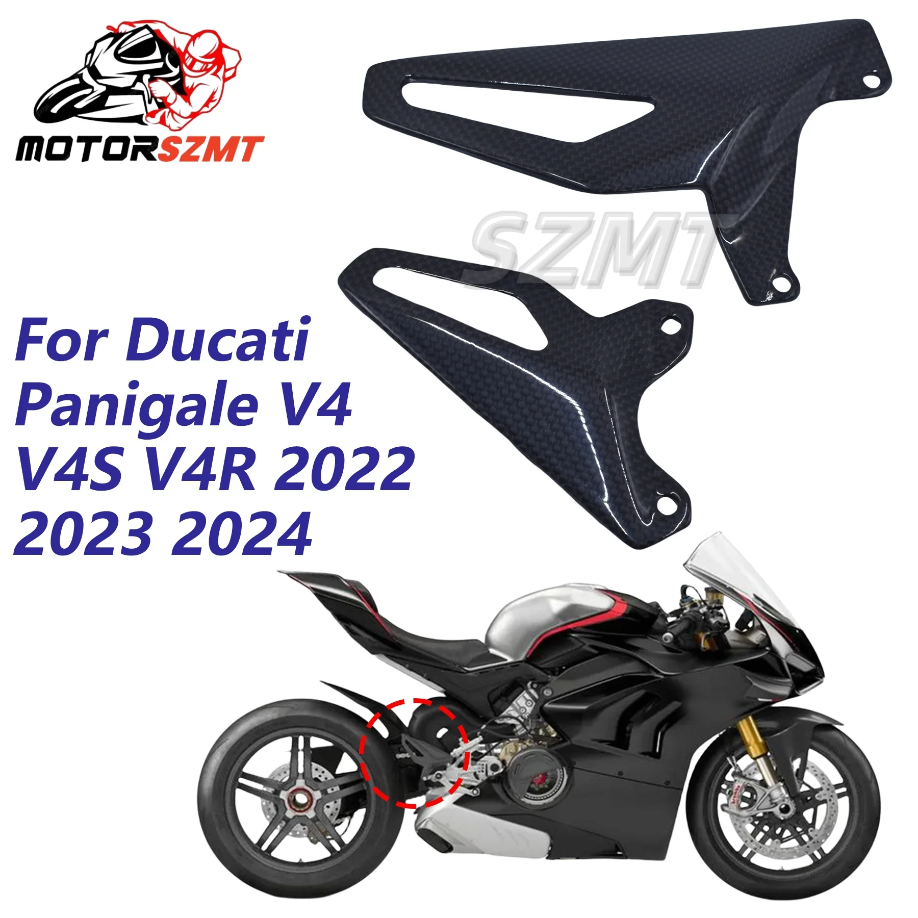 

For DUCATI Panigale V4 V4S Carbon painted look Heel Guards Heel Plate Foot Pedal Protector Fairing Motorcycle Accessories