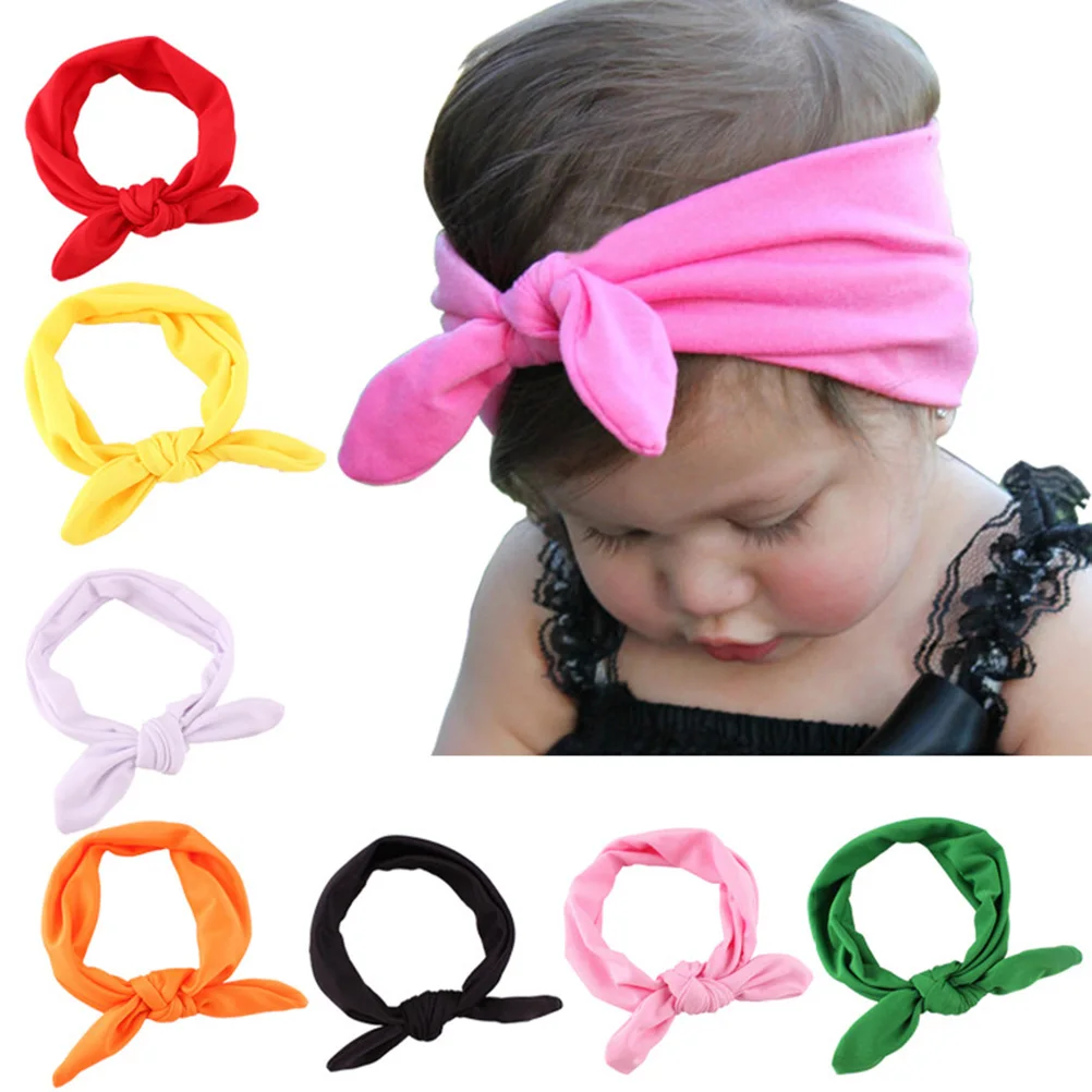 

8 PCS Rabbit Ears Headdress Hair Bands Elastic Infant Headbands Baby Girl Elasticity Accessories for Girls Newborn