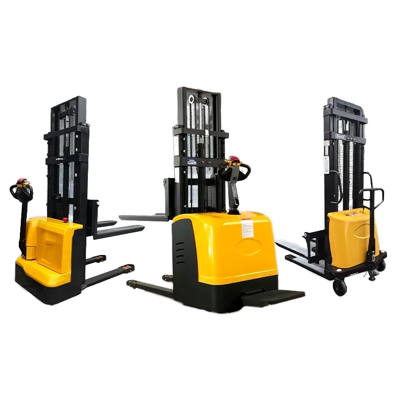 

1.5Ton Semi-Electric Forklift Stacker Raised 1.6m Hydraulic System Full Station Driving Walking Rechargeable Loading Pallet