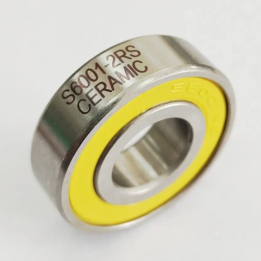 Ceramic Beads | Stainless Steel Bearings | ABEC-3 | S6001-2RS-CERAMIC (12x28x8 mm)