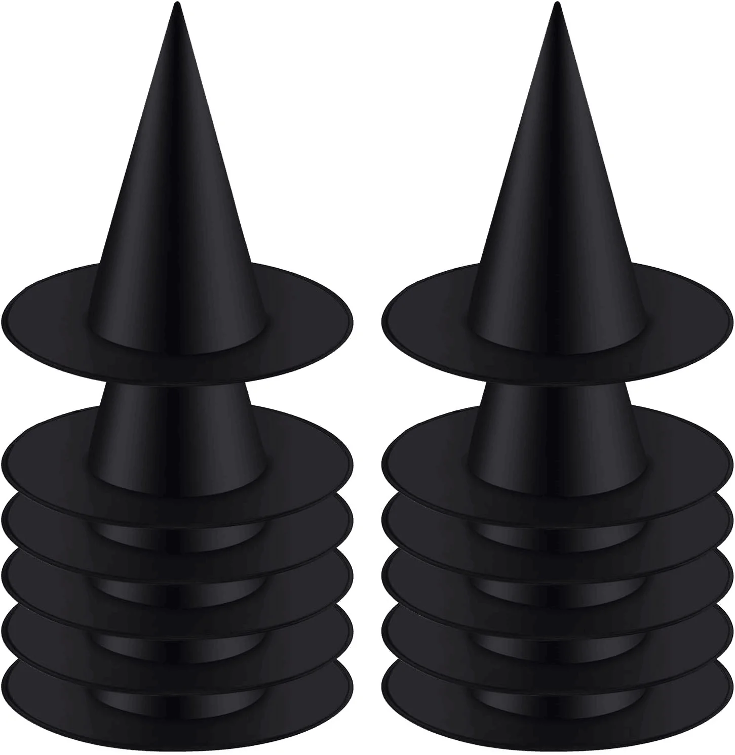 12pcs Halloween Witch Hat Cap Hanging Witch Hat Costume Accessory for Halloween Party Favor, Black