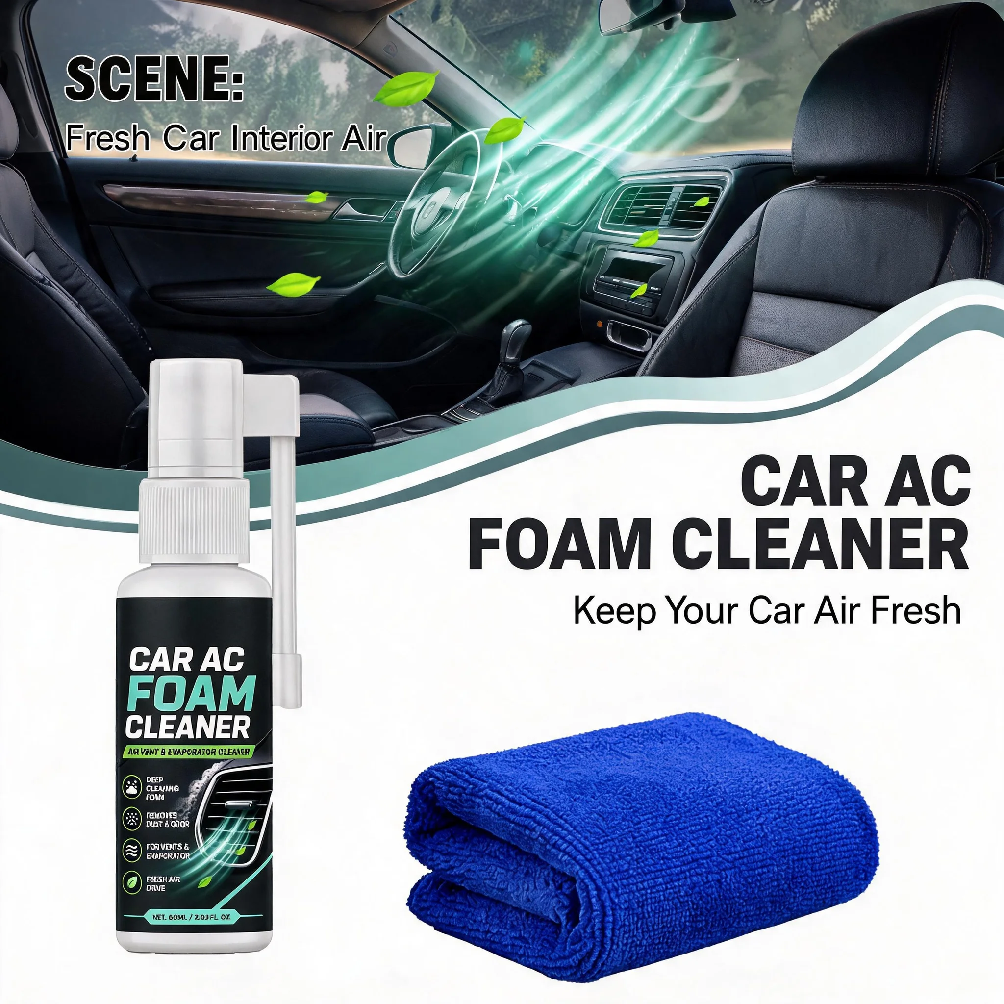 Fast Acting Car AC Foam Cleaning Spray Auto Air Conditioner Deodorant Dust Odor Remover Air Vent Cleaner for Car Models