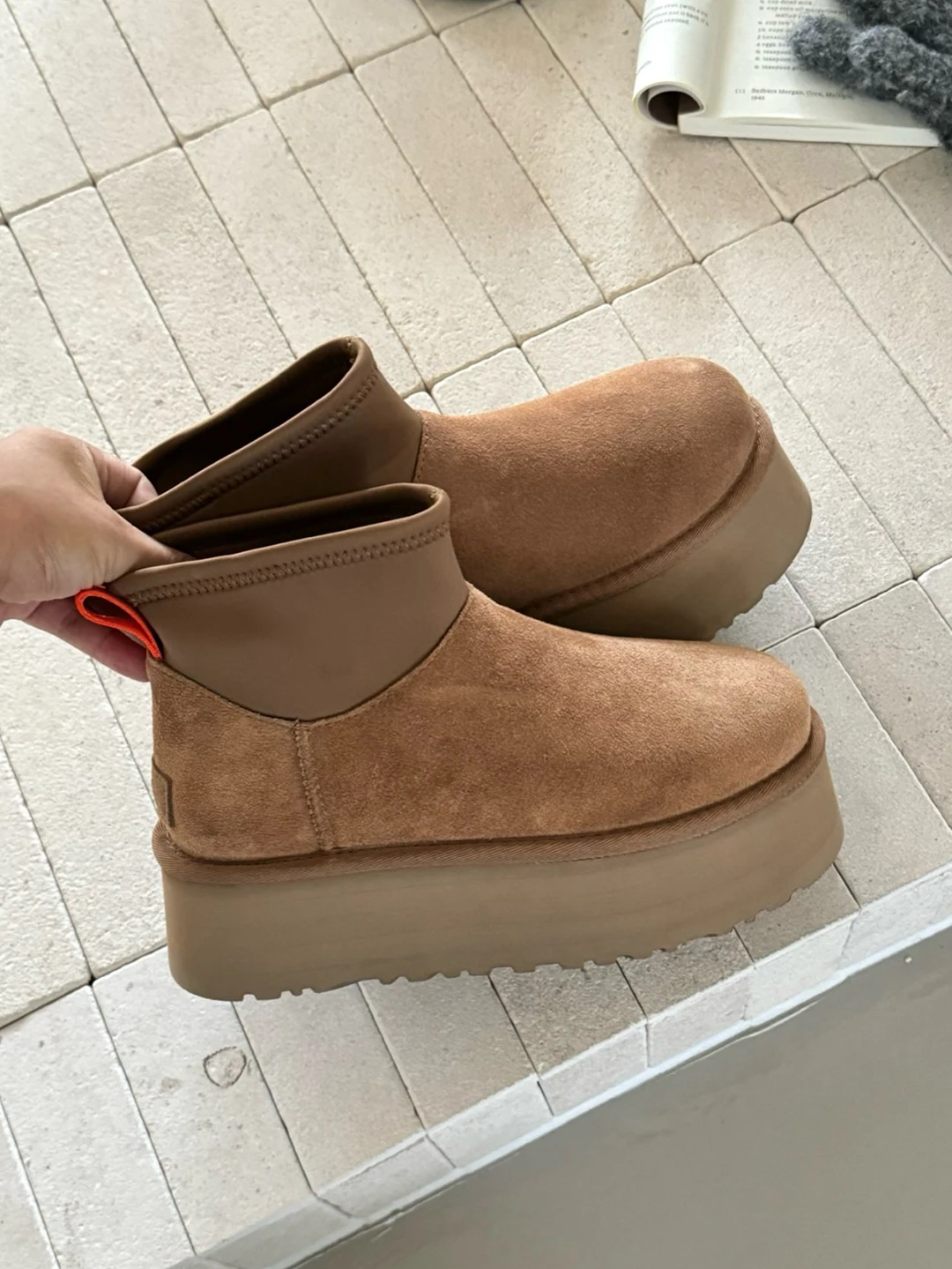 

2025 Winter New Dipu Elastic Boots Women's Fur Integrated Warm High Heels Thick Bottom Women's Genuine Leather Snow Boots