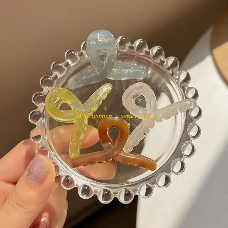 Q39C 4 pezzi clip per artigli per capelli pastello semi trasparenti 4 pezzi forcine carine per ragazze e donne