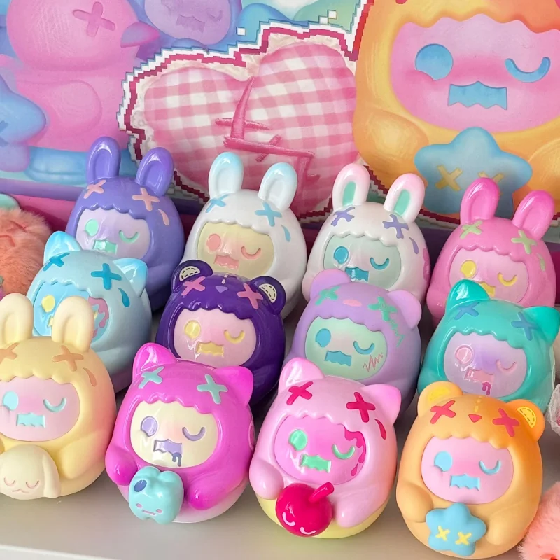 Shinwoo hug me mini série caixa cega urso fantasma surpresa caixa misteriosa boneca decoração de mesa bonito modelo brinquedos menina presentes aniversário