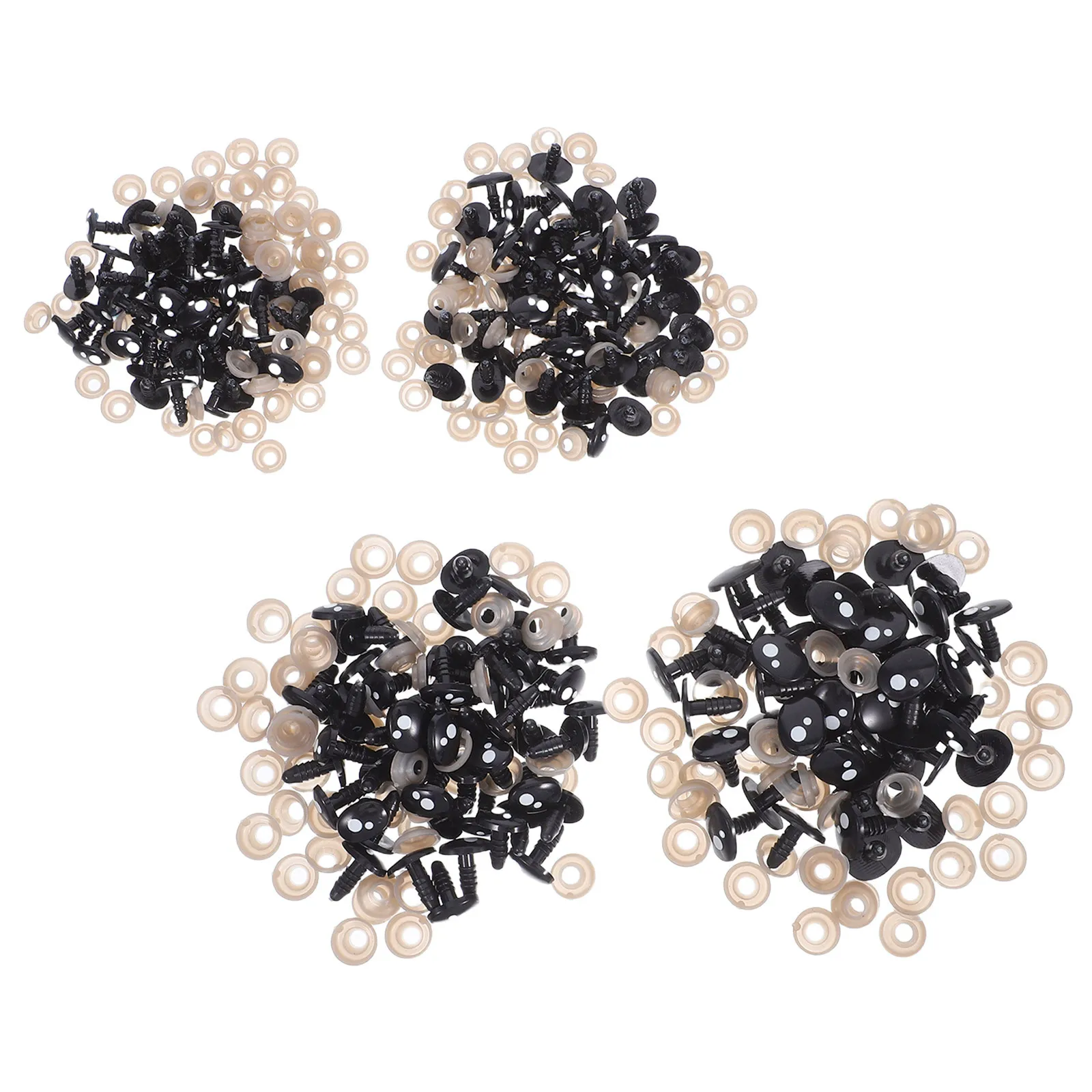 

1Set Oval Safety Eyes and in Black for Handmade Animal Creations Weather-Resistant Plastic DIY Components with Washer