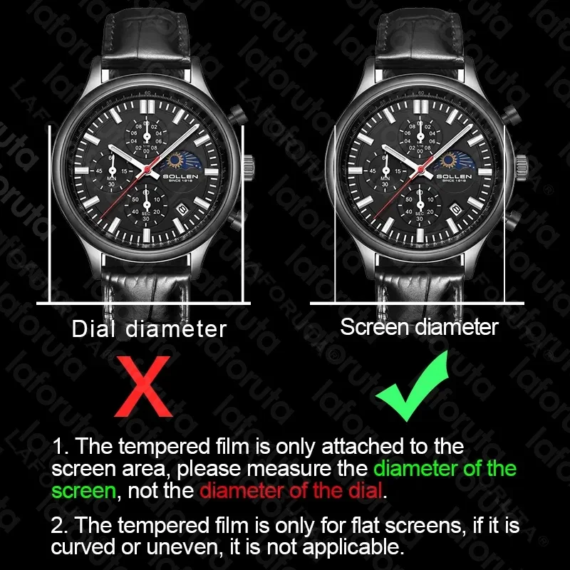 All Size Round Watches Tempered Glass Screen protector Diameter 23 25 28 32 33 37 43 44 45 46 mm Protective Film For Smart Watch