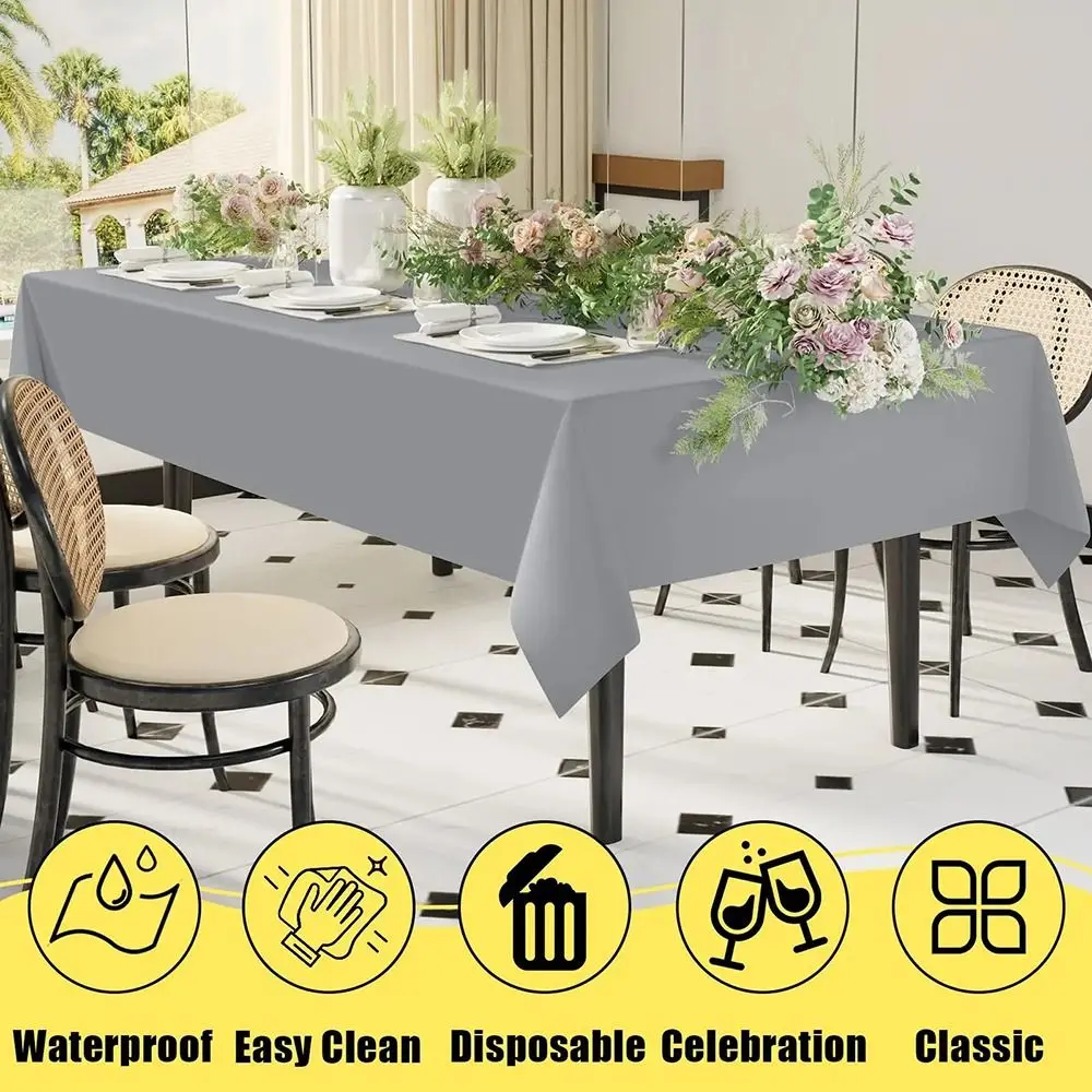 New 54x108inch Disposable Table Cloth Waterproof Oil-Proof Rectangle Tablecloths Rectangle Table Protector Home Use