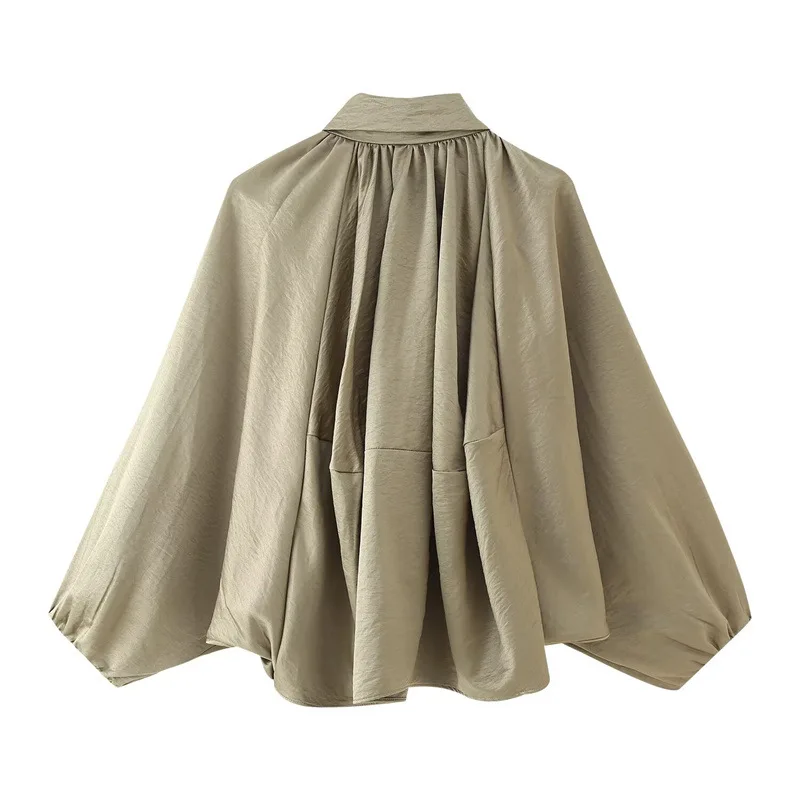 Wiosenno-letnia kurtka pilotka z bufkami, odzież wierzchnia w stylu retro, model Top 284404, damska, plus size, regularna długość, włókno poliestrowe.