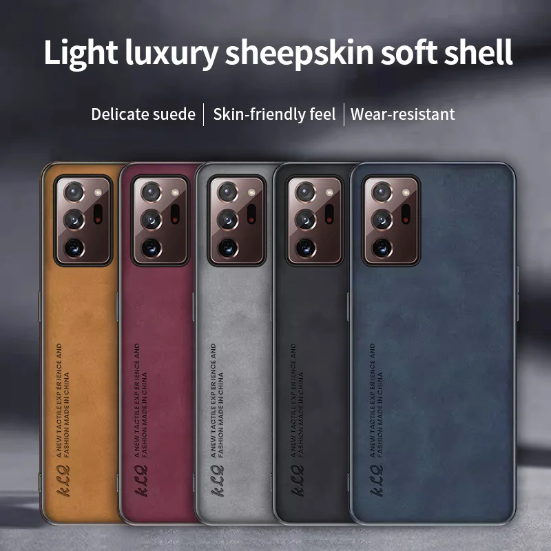 

Sheepskin protective case For Samsung Note 20 Ultra Simple sophistication Case Cover retro shell senior Galaxy Note 10 Plus Case