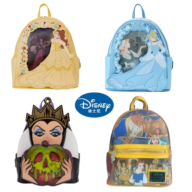 Disney Loungefly Blancanieves princesa venenosa Pixar Up bolso de hombro con doble correa bolso mochila escolar regalos para niños