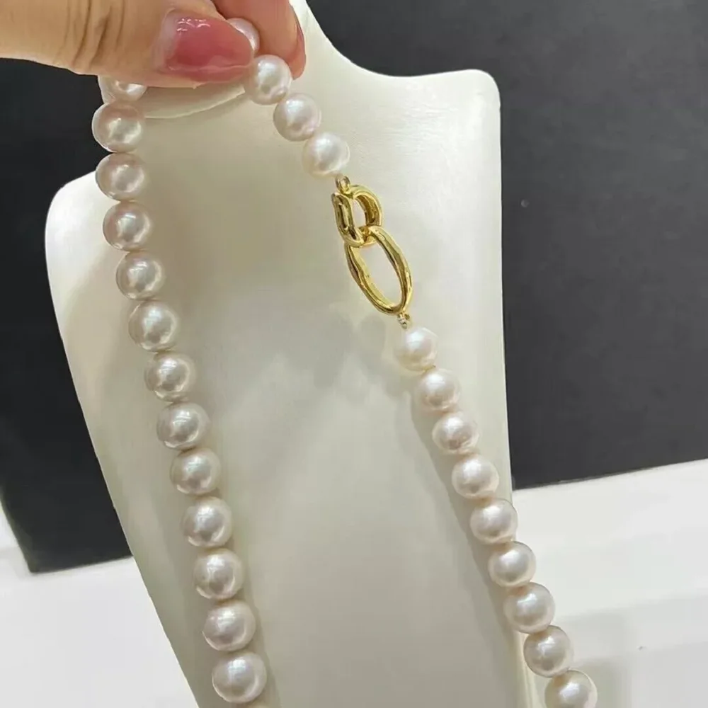 Perfect AAA 8-9mm Natural Round Japanese Pearl Necklace 925 Silver 16-36 inch