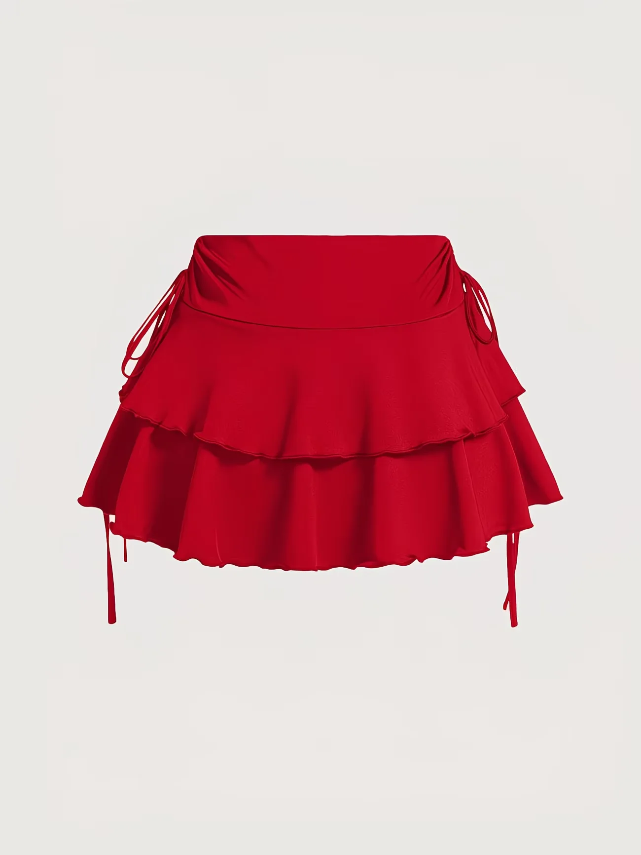 Casual Ruched Ruffle Mini Skirt for Women - Multi-Occasion Side Tie Drawstring  for Daily Outfits, Gym, Tennis