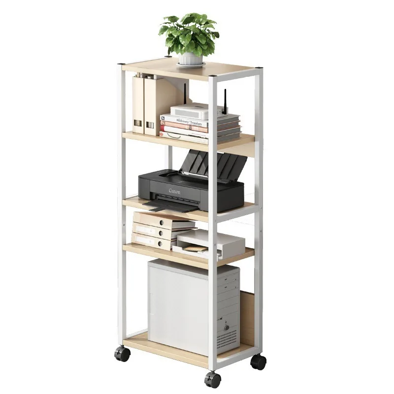 Mobile office floor-to-ceiling printer, shelf multi-layer storage bookshelf