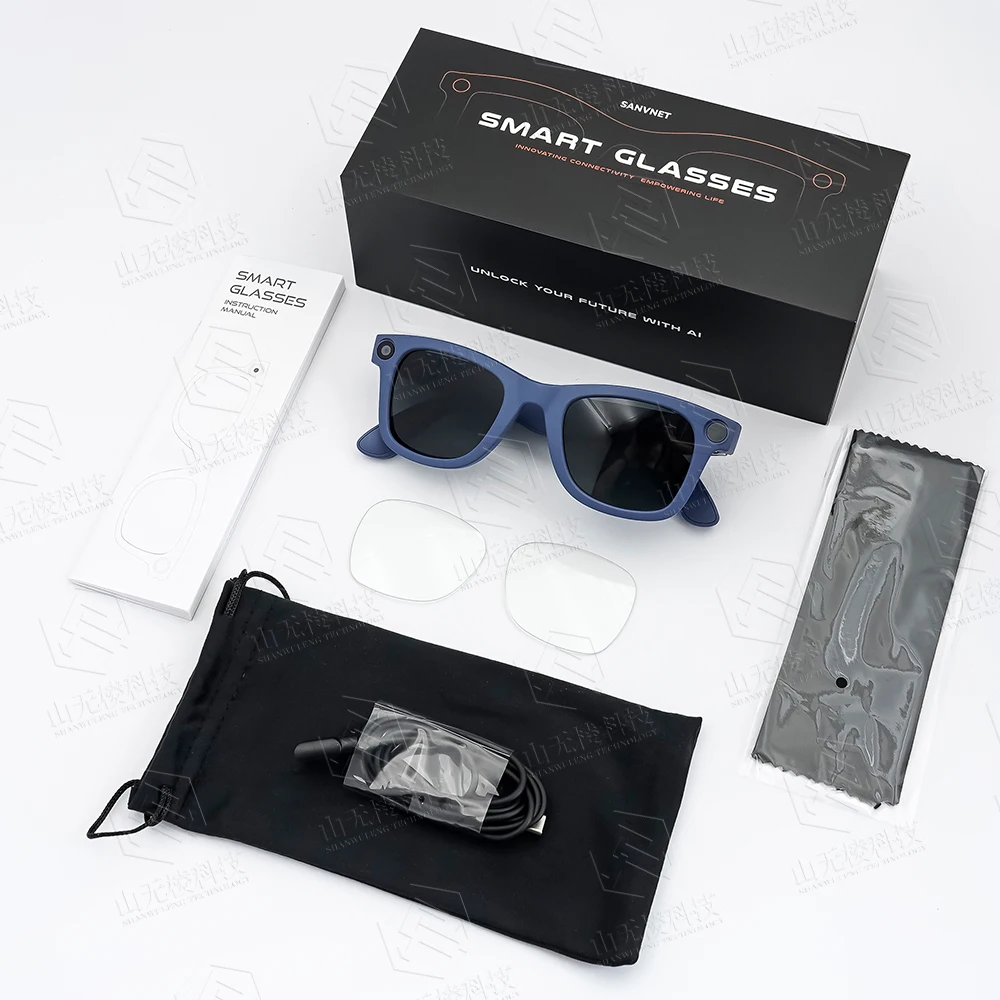 

GS3 Smart AI Glasses with 800W HD 4G Memory Wi-Fi Transmission Voice Record Calls Music Smart Wearable Headset