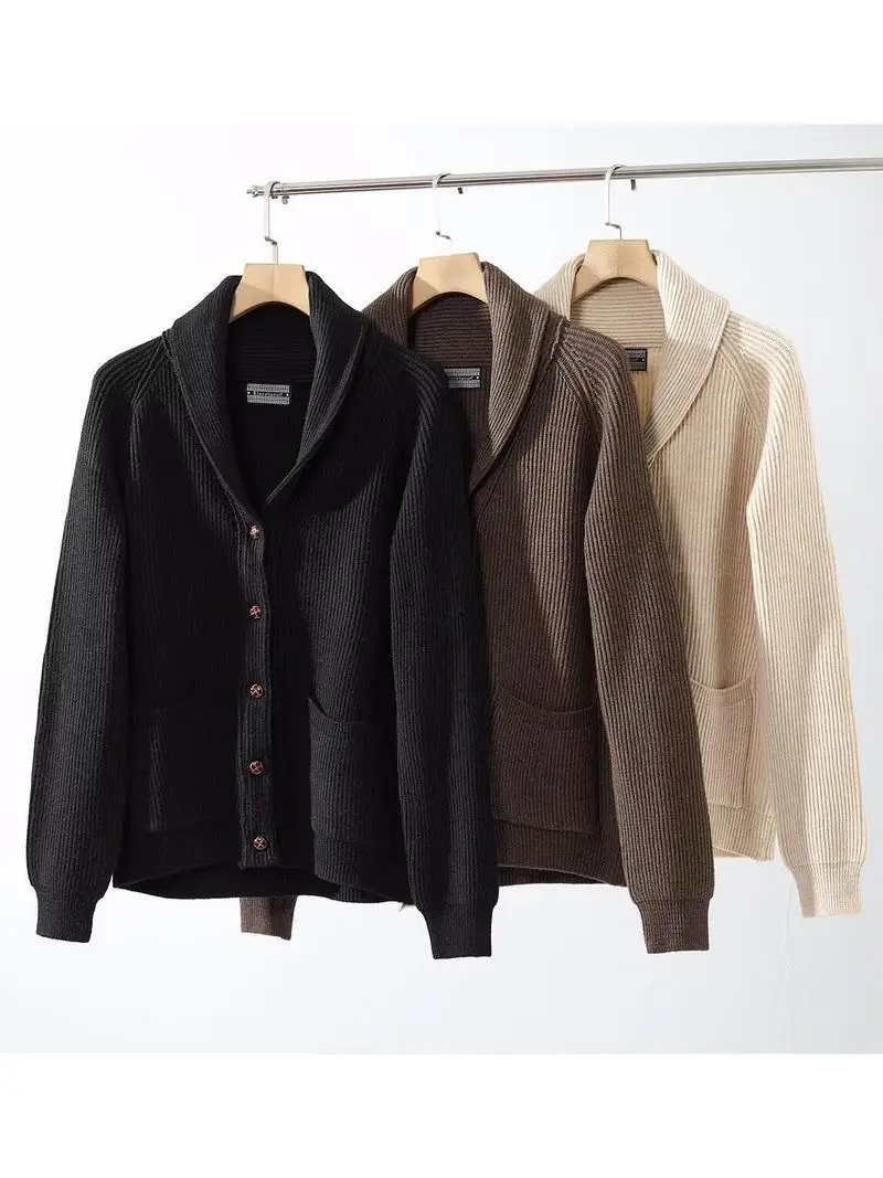 

Faionable Knitted Open Cardigan Sweater Men's Loose Casual Sle Autumn Winter New Arrival Soft Skin-friendly Polyester Blend