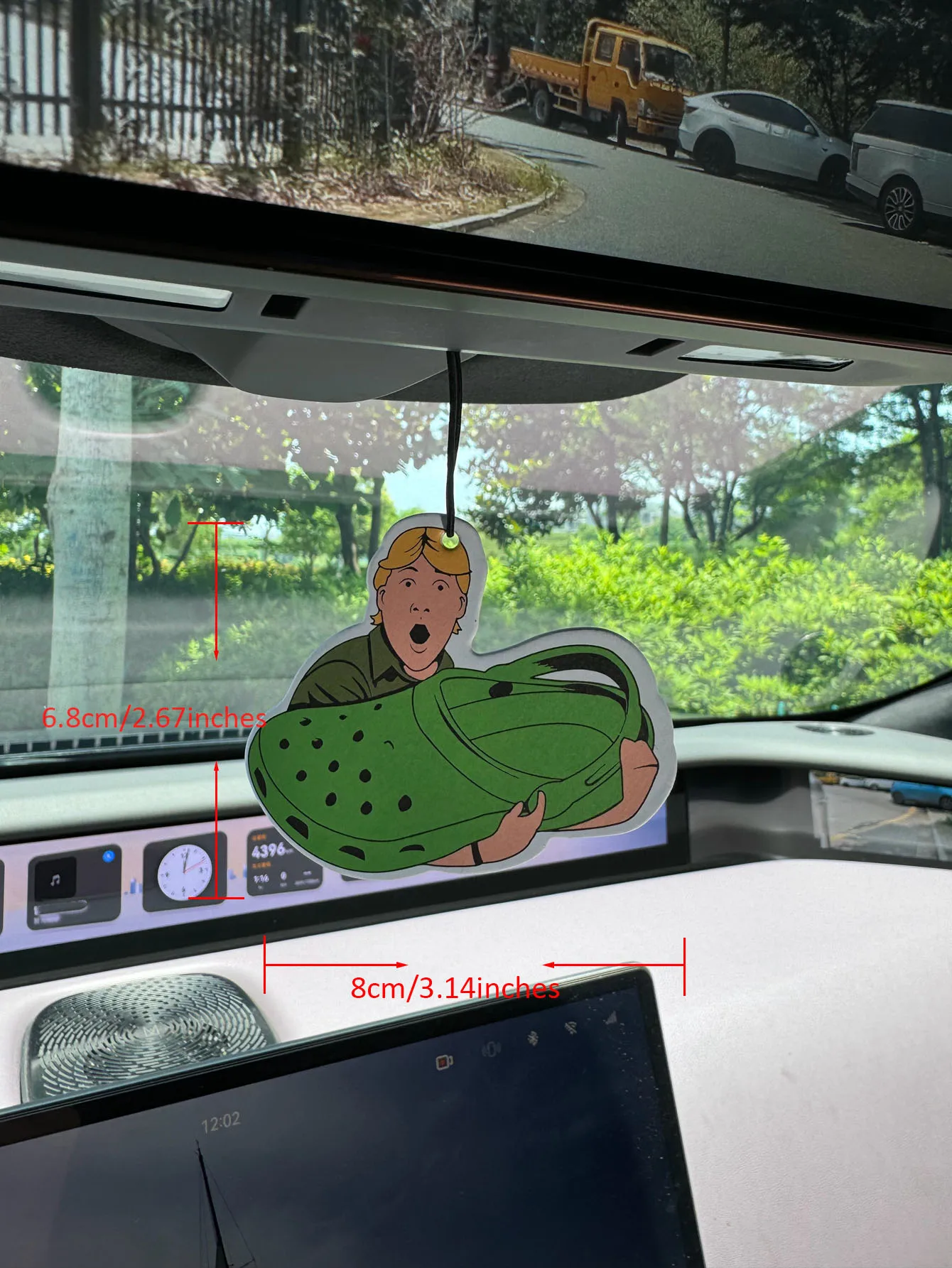 Surprise Oversized Green Shoe-Shaped Car Fragrance Diffuser, Wardrobe Air Freshener, Perfume, Rearview Mirror Decoration, Car Interior Pendant,
