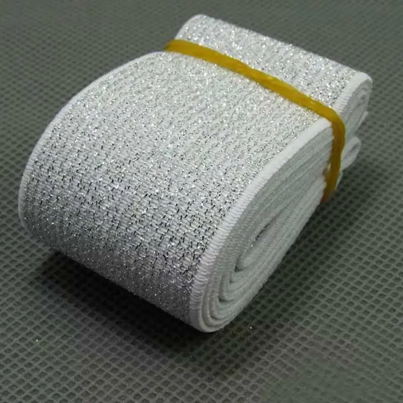 High quality gold and silver wire rubber band / wide and thick elastic band belt with 2.5-6cm accessories