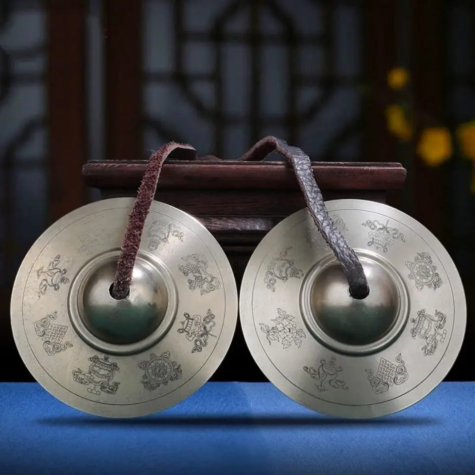 Large Nepal Tinkle Bell Handmade Brass Cymbals Tingsha Bells Meditation Tools Buddhist Supplies Tantric Orff Instruments Gifts