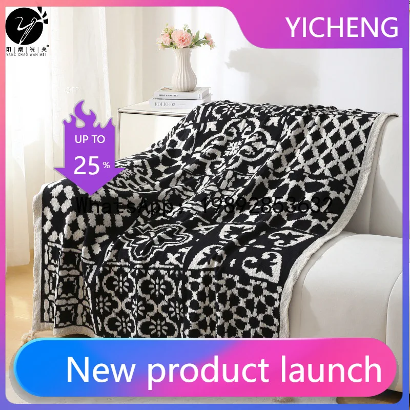 PYJ Bohemian Sofa Blanket Office Nap Single Knitted Blanket Air Conditioning Blanket Homestay Bedside