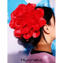 19CM Large Flower Exaggeration Personality Cloth Frabic Flower Hairpin for Women Hair Accessories Girls Barrettes 2024 NEW