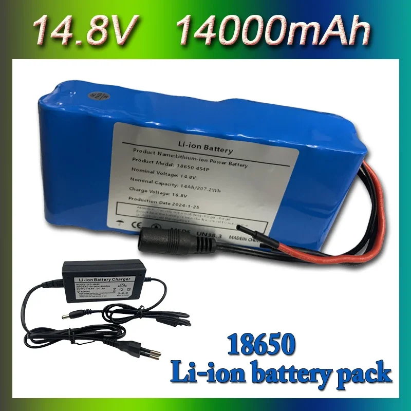 

14.8V 14Ah 18650 Li-iom Battery Pack Night Fishing Lamp Heater Miner's Lamp Amplifier Battery With BMS+16.8V 2A Charger