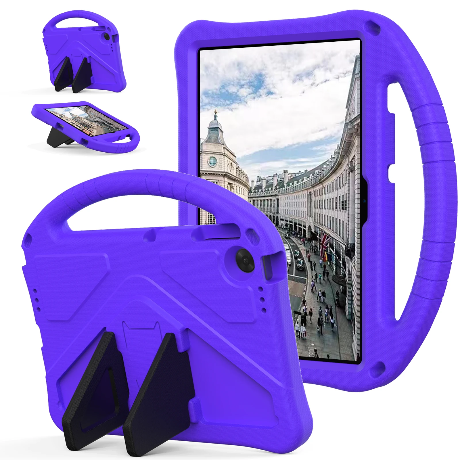 

For Lenovo Tab TB311FU Case EVA Tablet Cover with Handle Kickstand Children Friendly - Purple