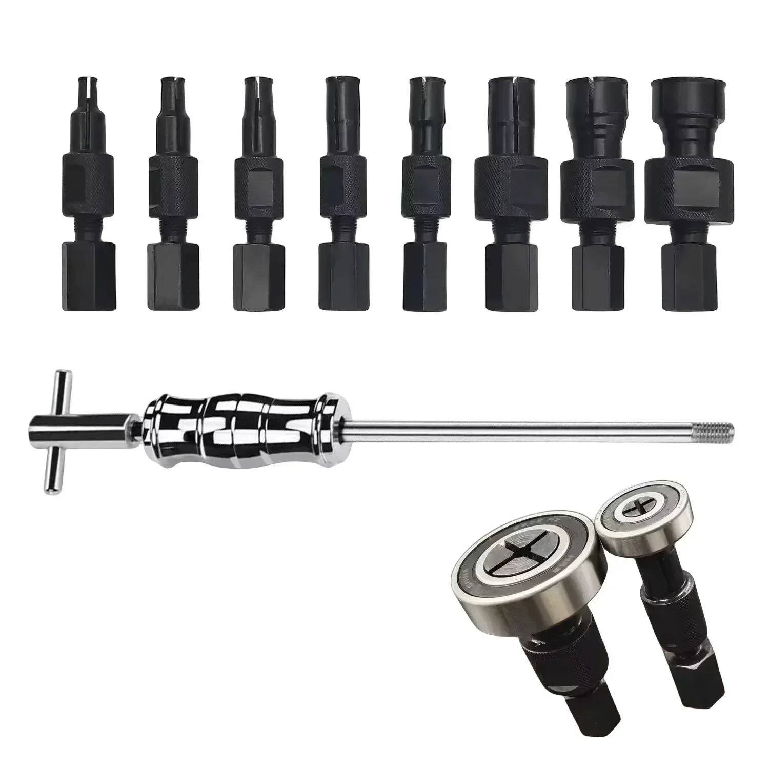 

New 9-piece Inner Bearing Sliding Hammer Puller Auto Repair Inner Hole Puller Flower Drum Bearing Removal Tool