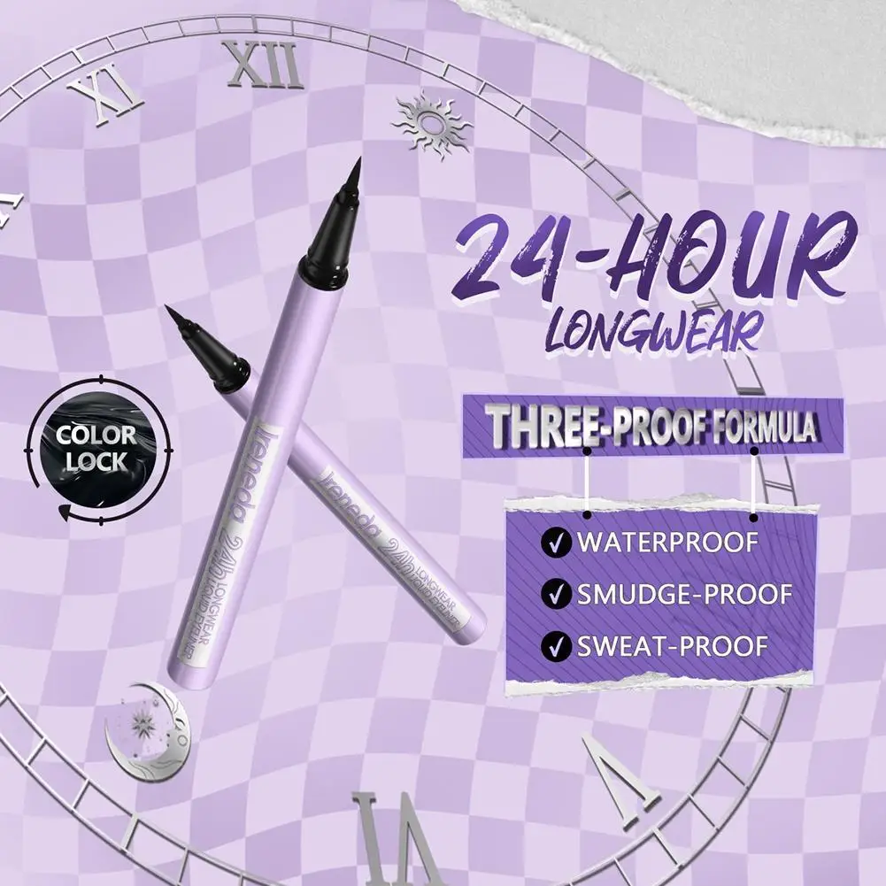 Schnellt rockn ender Eyeliner 24h langlebiger hoch pigmentierter Longwear Liner flüssiger haltbarer flüssiger Stift Eyeliner schwarzer Augen stift Make-up a7o4