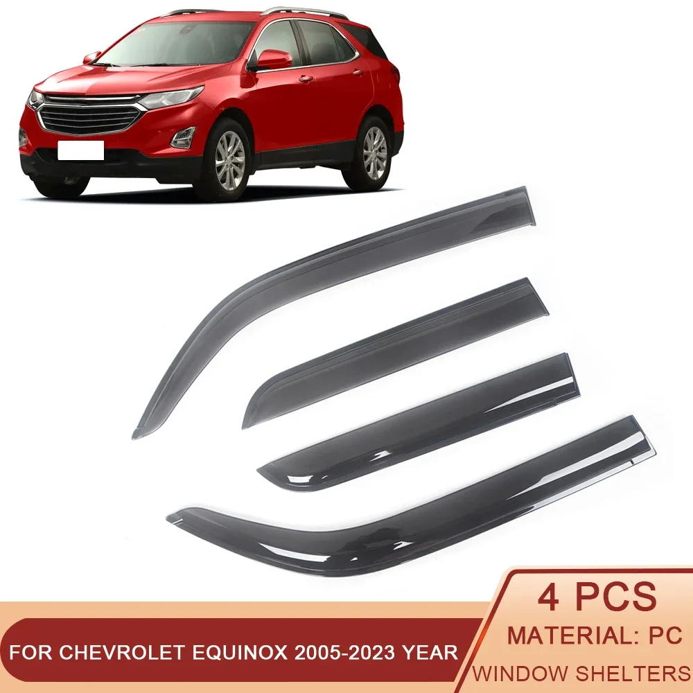 

For Chevrolet Equinox 2005-2023 Side Window Wind Deflectors Visors Black Rain Guard Door Visor Vent Shades Dark Smoke Ventvisor