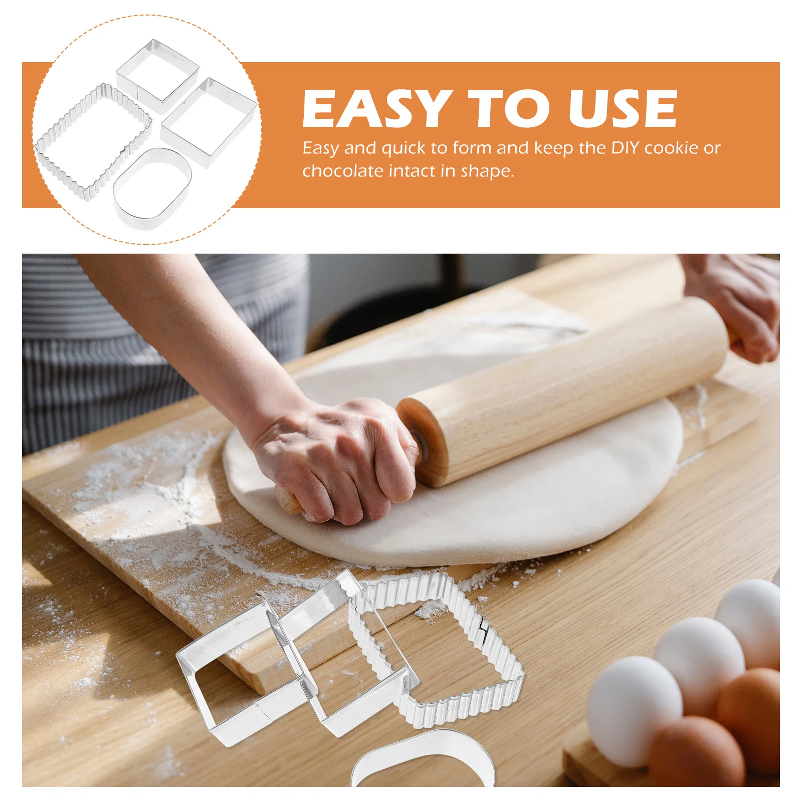 

4Pcs Cookie Cutter Stainless Steel Biscuit Molds DIY Kitchen Baking Supply Lovely Household Cookie Mold Pancake Molds