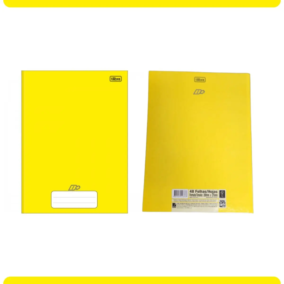 دفتر كتيب أصفر من التيليبرا ، قلم رصاص لدورة المدرسة الجامعية ، 48 ورقة 200x275mm