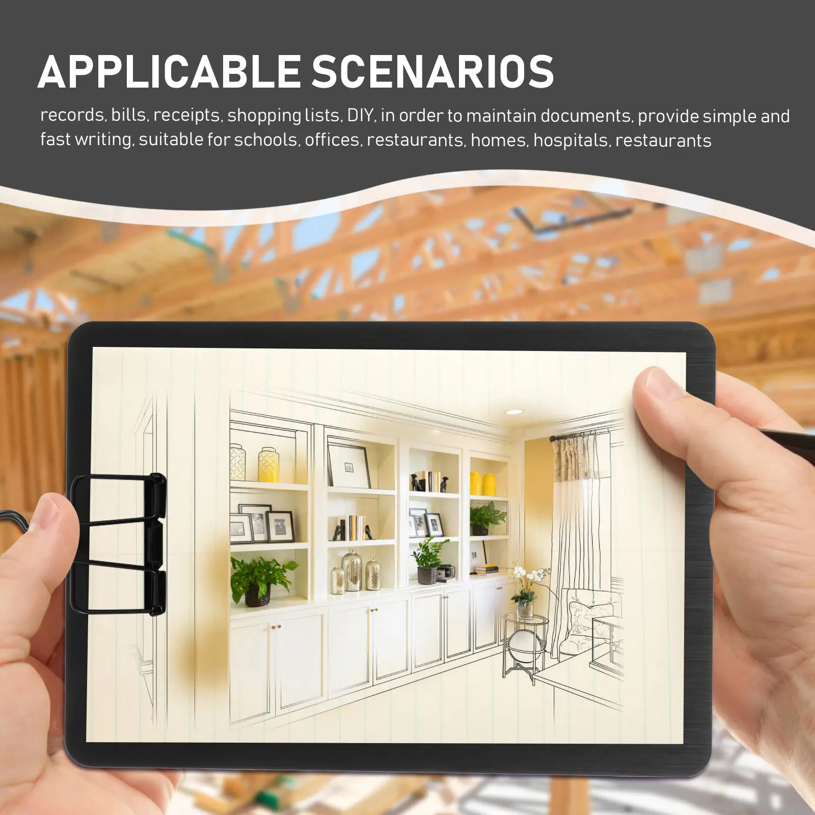 

1 шт. Папка-клипборд А5 из нержавеющей стали, эргономичный держатель для бумаги, подставка для документов, для офиса и школы